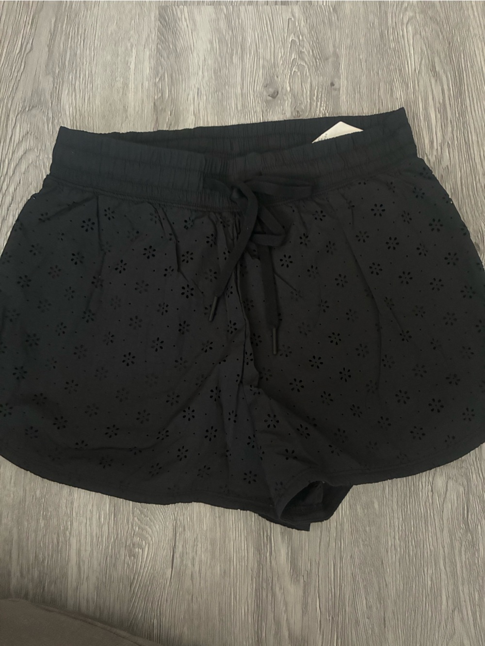 Gilly Hicks Black Eyelet Drawstring Women's Shorts
